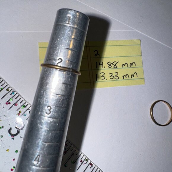 1.63mm Gold Filled Plain Band Ring, Size 2 - Picture 2 of 12